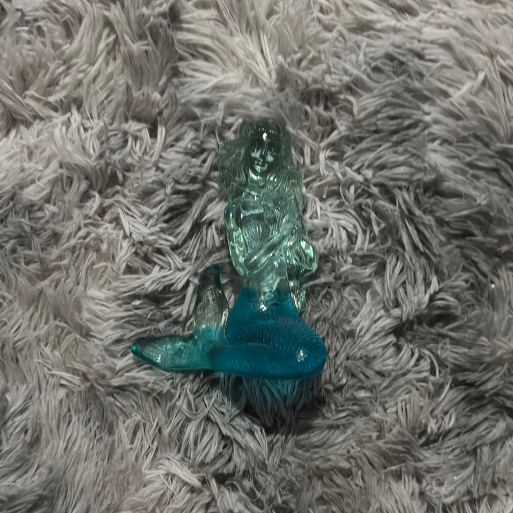 Blue Glass Mermaid Figurine